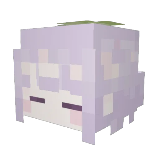 uyuyuu_ Minecraft avatar head, 3D render