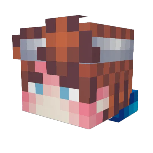 uziwe Minecraft avatar head, 3D render