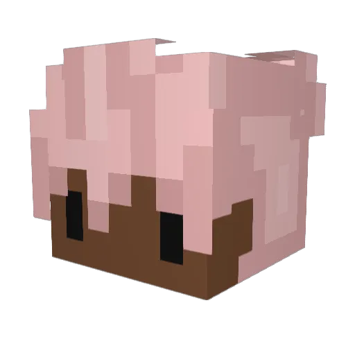 uzuika Minecraft avatar head, 3D render