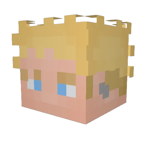 uzumakids Minecraft avatar head, 3D render