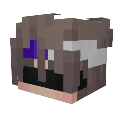 v1kh Minecraft avatar head, 3D render