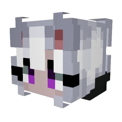 v1ol3t Minecraft avatar head, 3D render