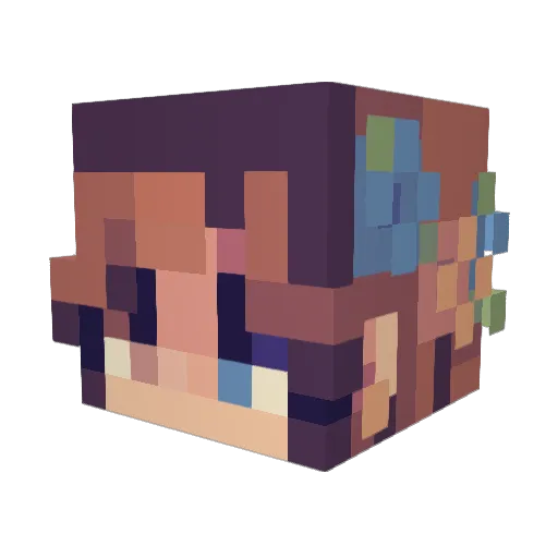 v1olets Minecraft avatar head, 3D render