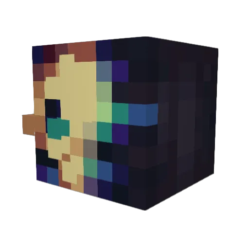 v1v473 Minecraft avatar head, 3D render