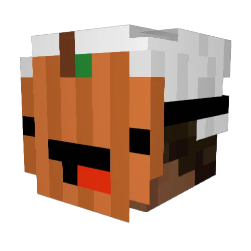 v1vs0 Minecraft avatar head, 3D render
