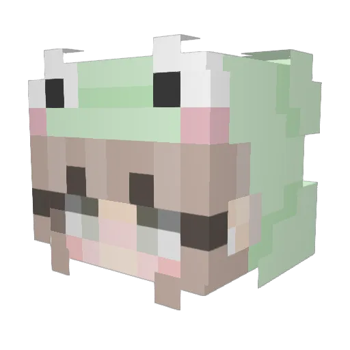 v1xer Minecraft avatar head, 3D render