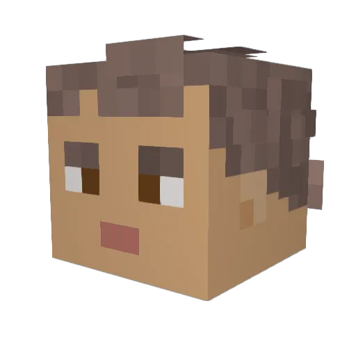 v1z2 Minecraft avatar head, 3D render