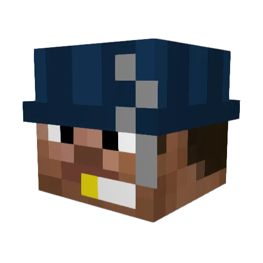 v2jk Minecraft avatar head, 3D render