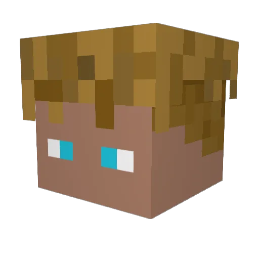 v2lzz Minecraft avatar head, 3D render