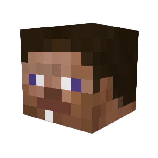 v2rt Minecraft avatar head, 3D render