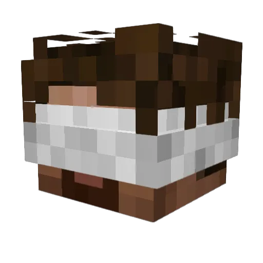 v2rx Minecraft avatar head, 3D render