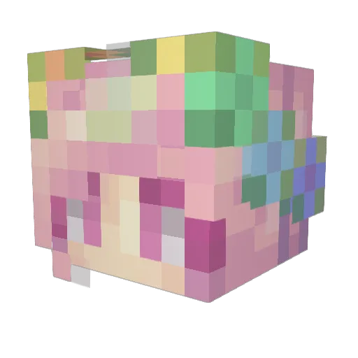 v2ynz Minecraft avatar head, 3D render