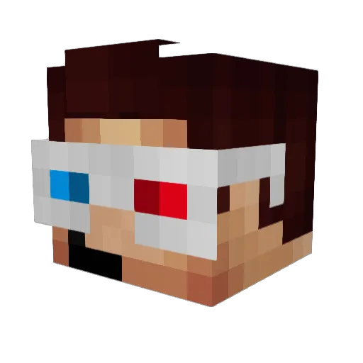 v3xie Minecraft avatar head, 3D render