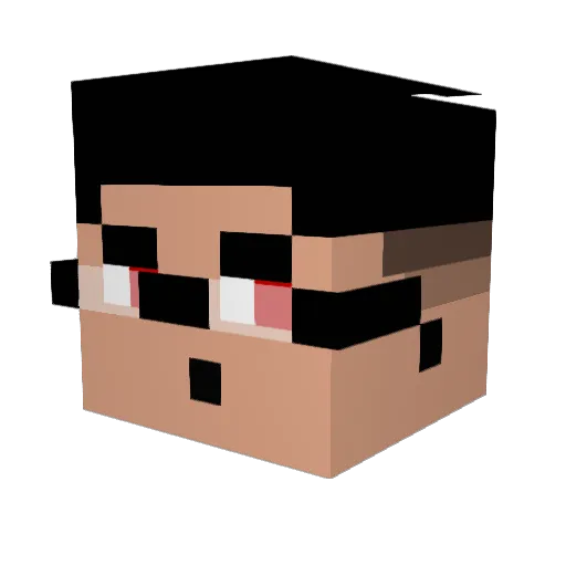 v3xw Minecraft avatar head, 3D render