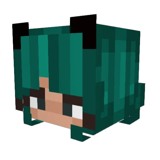 v6om Minecraft avatar head, 3D render