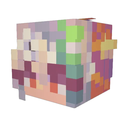 vAverice Minecraft avatar head, 3D render