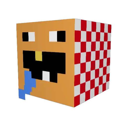 vCR7 Minecraft avatar head, 3D render