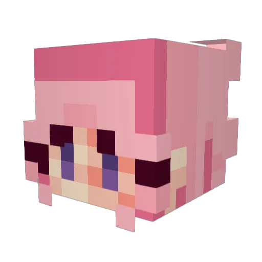 vFoly Minecraft avatar head, 3D render