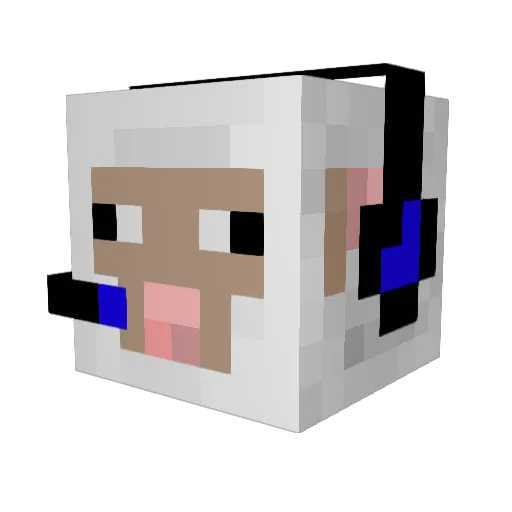 vHiroshi Minecraft avatar head, 3D render