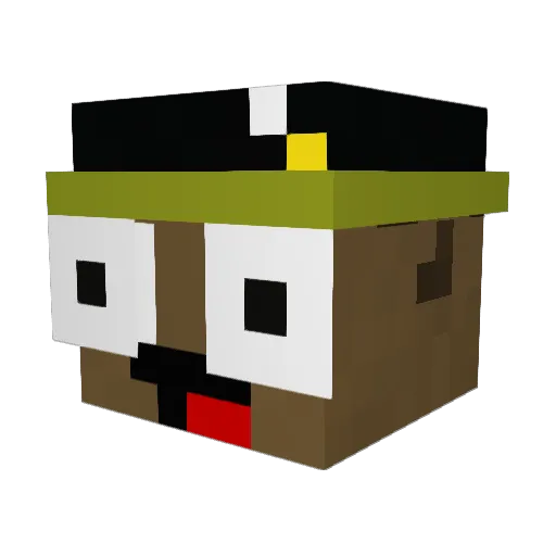 vIcoX Minecraft avatar head, 3D render