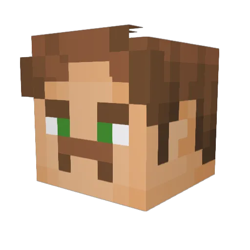 vKarasek Minecraft avatar head, 3D render