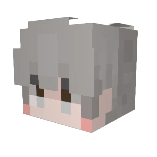 vKwxr Minecraft avatar head, 3D render