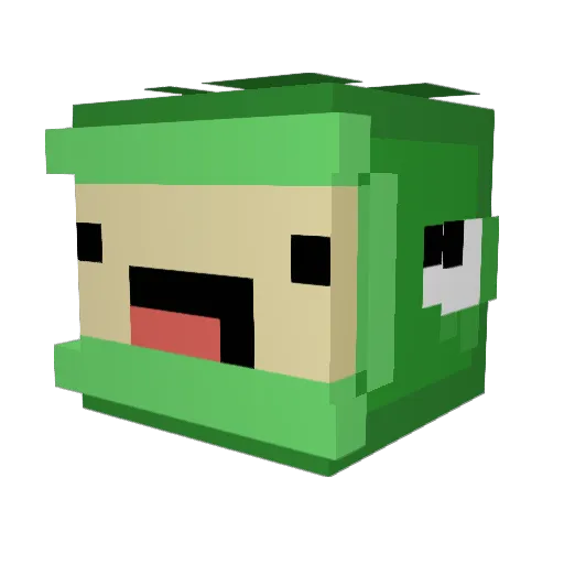 vLcqz Minecraft avatar head, 3D render