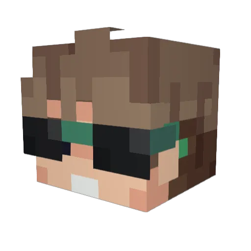 vMario Minecraft avatar head, 3D render