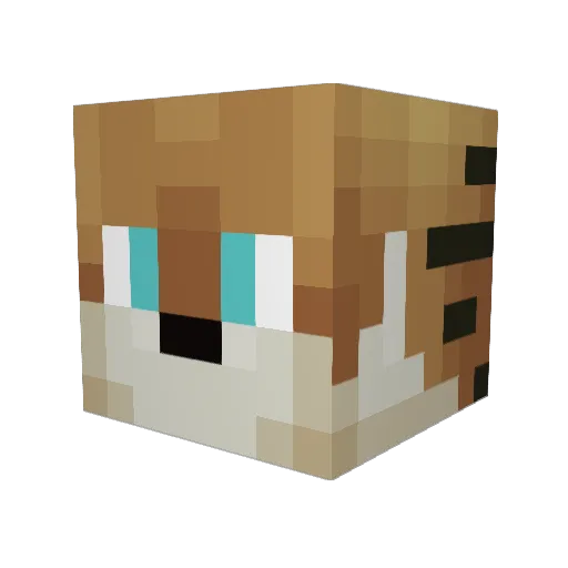 vMarlin_ Minecraft avatar head, 3D render