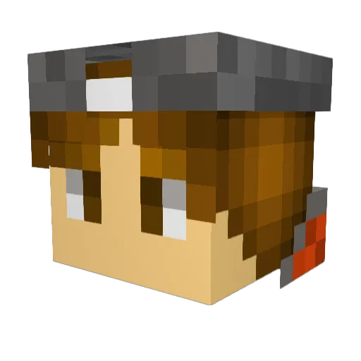 vMilxn Minecraft avatar head, 3D render