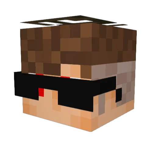 vMrT Minecraft avatar head, 3D render