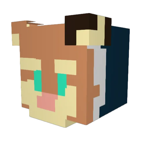 vNibbles Minecraft avatar head, 3D render