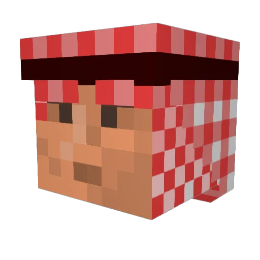vPaku Minecraft avatar head, 3D render