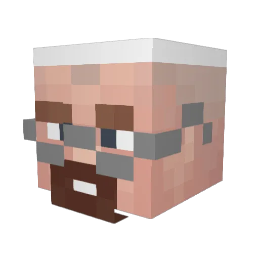 vRRUMM Minecraft avatar head, 3D render