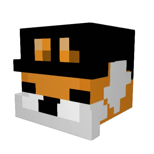 vWolvezzz Minecraft avatar head, 3D render