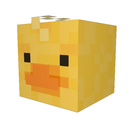 v_Quack Minecraft avatar head, 3D render