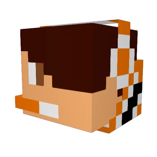 v_games Minecraft avatar head, 3D render