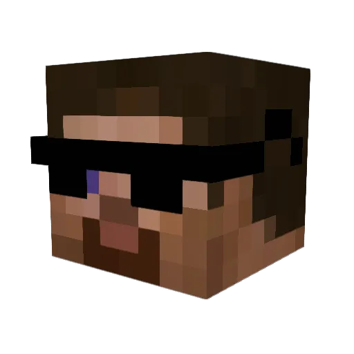 vaauux Minecraft avatar head, 3D render