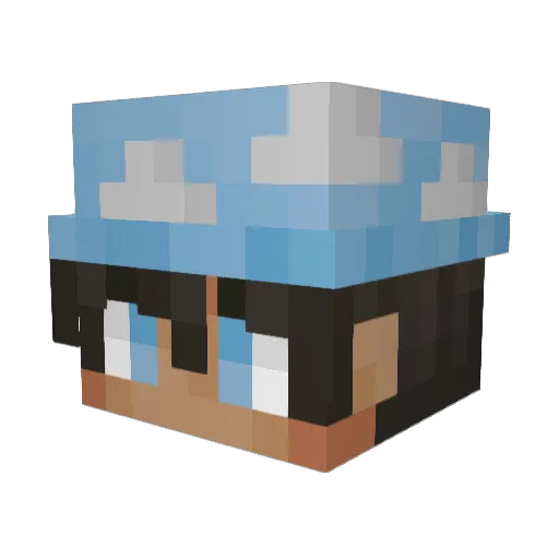 vacum Minecraft avatar head, 3D render