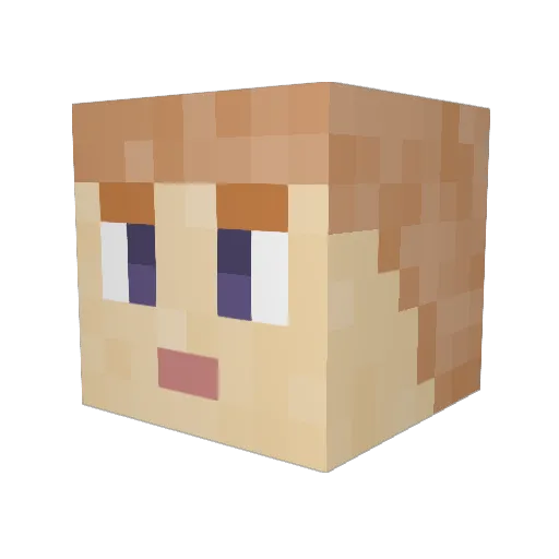 vadd Minecraft avatar head, 3D render
