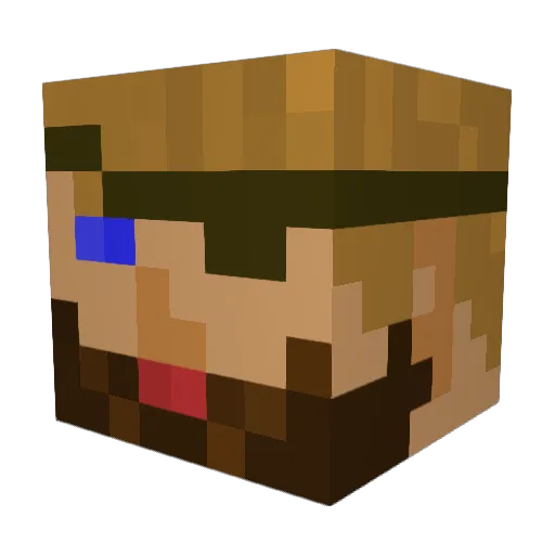 vagabondchef Minecraft avatar head, 3D render