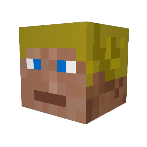 val_minblox Minecraft avatar head, 3D render
