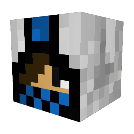 valeblack Minecraft avatar head, 3D render