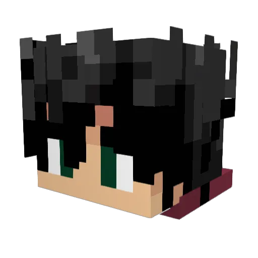 valen2s Minecraft avatar head, 3D render
