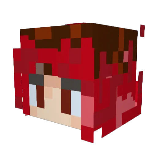 valinas Minecraft avatar head, 3D render