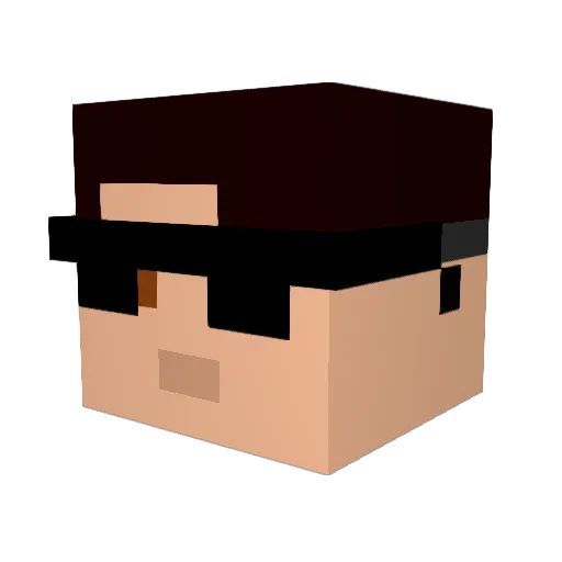 valmett Minecraft avatar head, 3D render