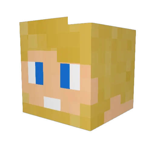 valou2020 Minecraft avatar head, 3D render