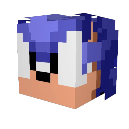 valume Minecraft avatar head, 3D render