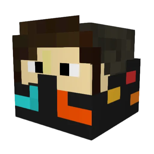 vammenator Minecraft avatar head, 3D render