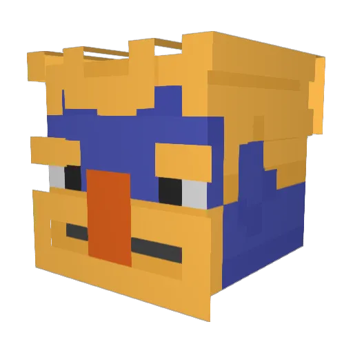 van_grover Minecraft avatar head, 3D render
